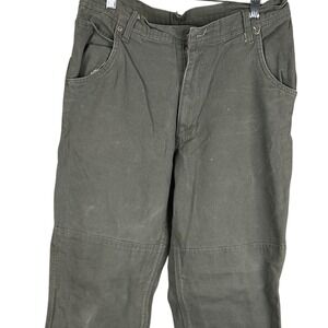 Key Apparel Mens Double Knee Carpenter Pants Olive Green Canvas 34x32 453.35